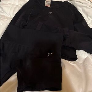 black gymshark set